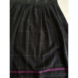 Vintage Wool Blend Midi Pleated Skirt Women's 11/12 Rainbow Plaid Schoolgirl USA